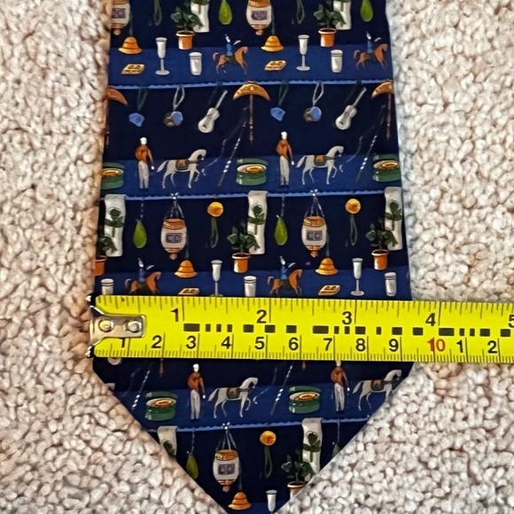 Salvatore Ferragamo 100% Silk Neck Tie Novelty Micro Print Blue Italy - Picture 8 of 8